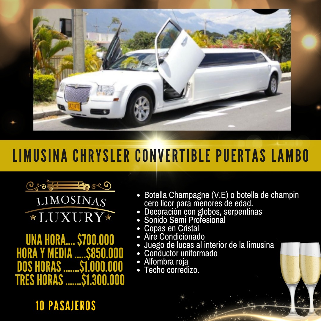 Limosinas Luxury rate card