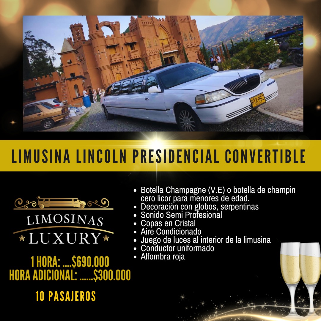 Limosinas Luxury rate card