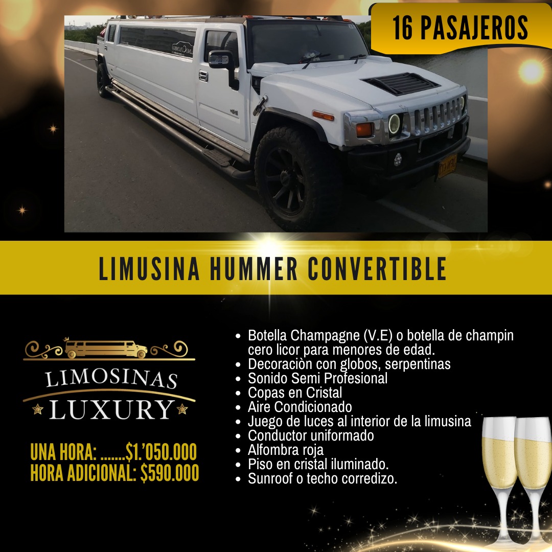 Limosinas Luxury rate card