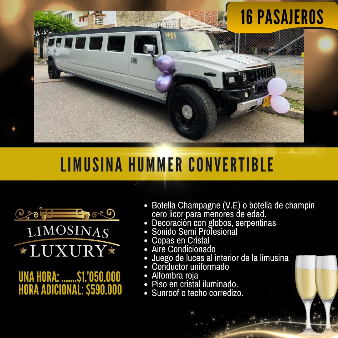 Limosinas Luxury rate card