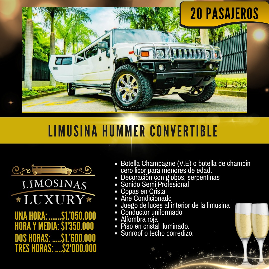 Limosinas Luxury rate card