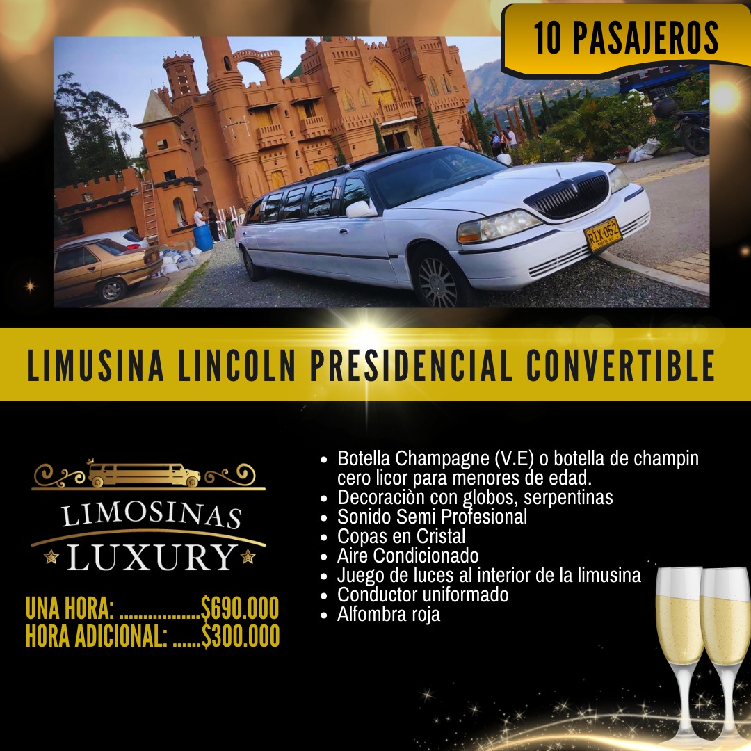 Limosinas Luxury rate card