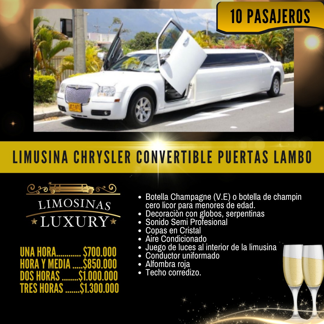 Limosinas Luxury rate card