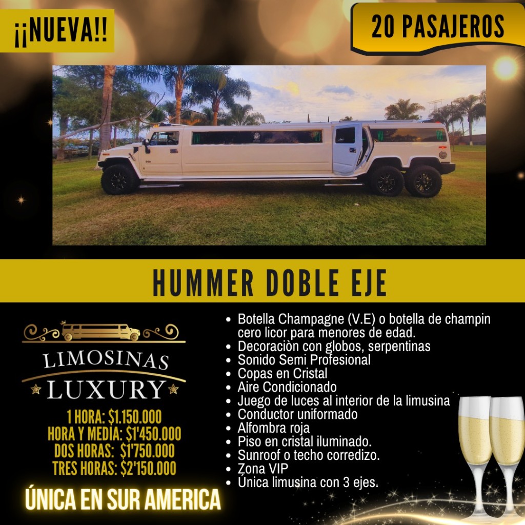 Dual-axle Hummer card, new, 20 passengers