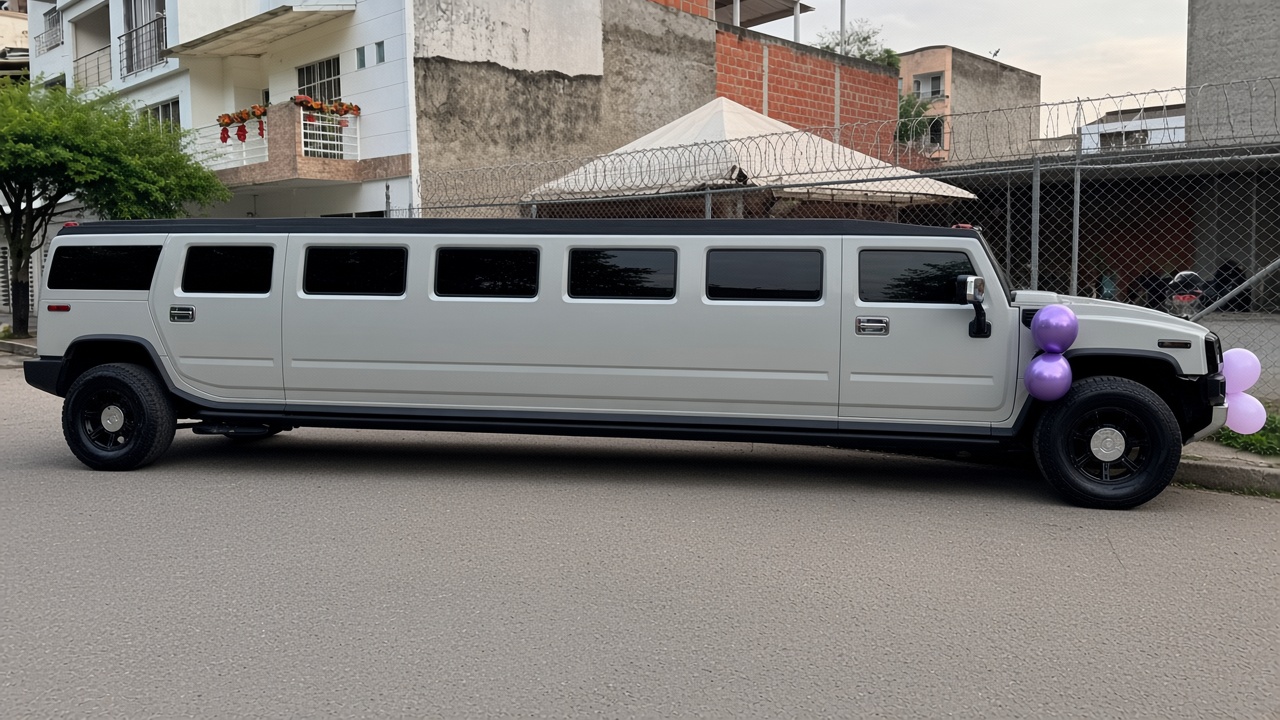 Grey stretch Hummer H2 in Medellín